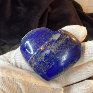 Natural Earth mined polished lapis lazuli Puffy Heart Palm Stone 2”